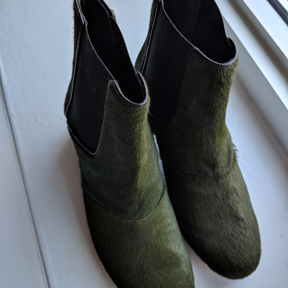 Maiyet green pony hair ankle boots 37 7
